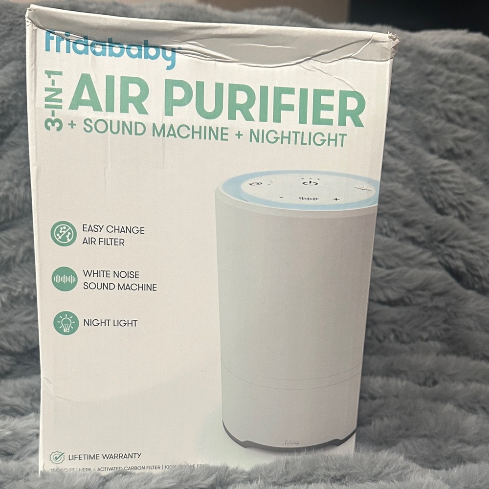 White Air Purifier with Sound Machine and Nightlight